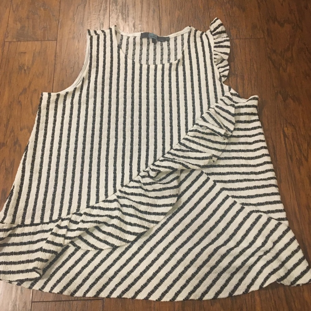 Anthropologie - Eva Franco Striped Ruffle Sleeveless